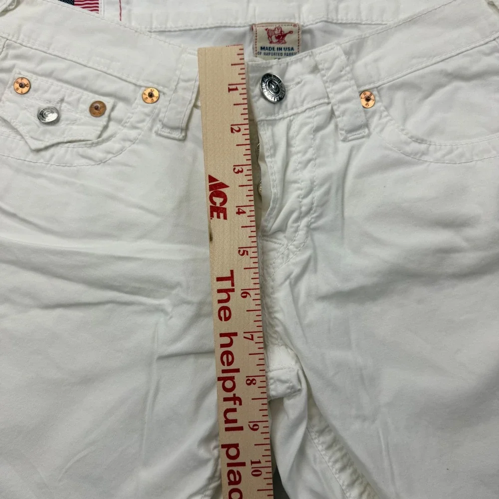 True Religion Jayde Shorts Women 25 White Cut Off Denim Frayed Hem Stretch